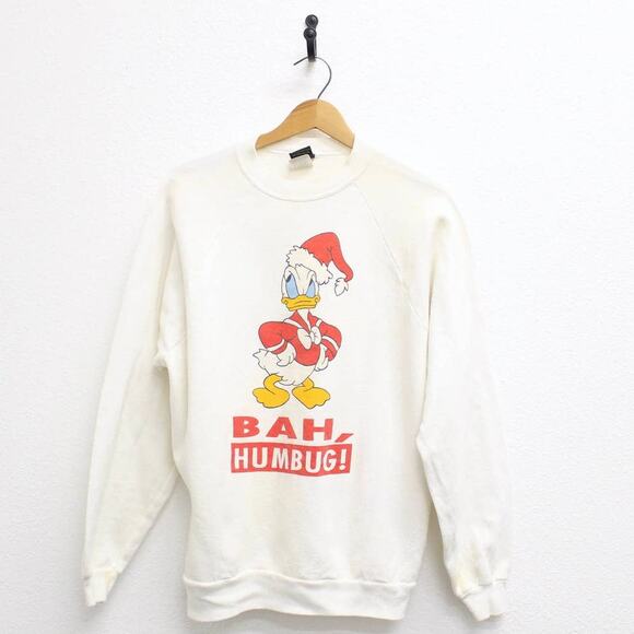 Vintage Walt Disney Donald Duck Bah Humbug Christmas Sweatshirt XL - Picture 1 of 7